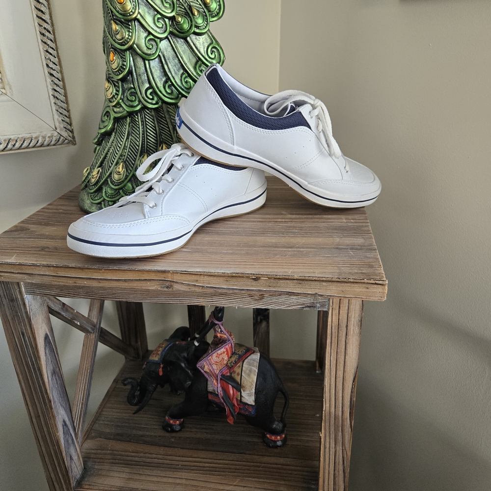 Keds White Sneakers with Navy Trim